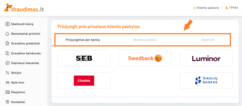 Privataus kliento zona