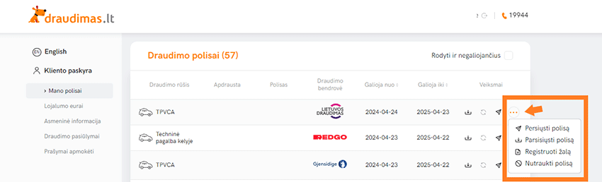 Privataus kliento zona